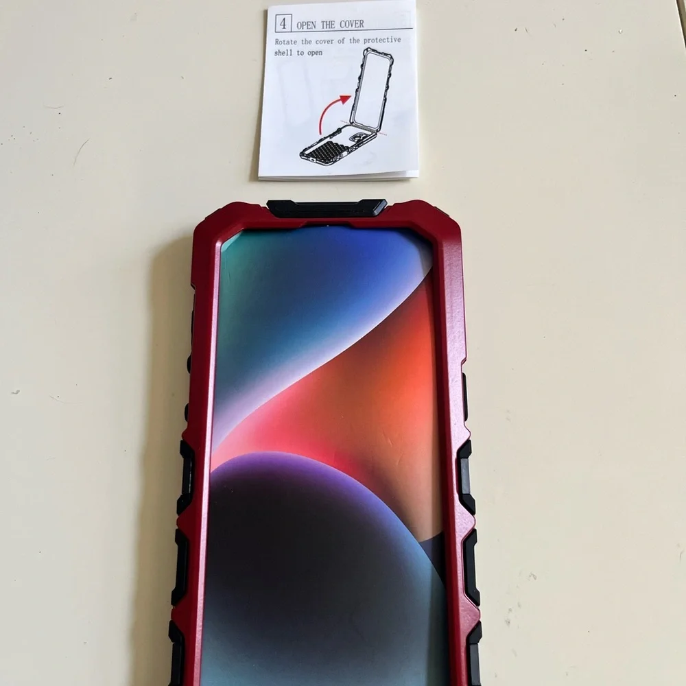 iPhone 15 Pro Case Heavy Duty Metal Aluminium Bumper Built in Camera Lens- New